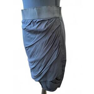 Elizabeth & James NWT Ruched Wrap Silk Mini Skirt-Size Medium-Black